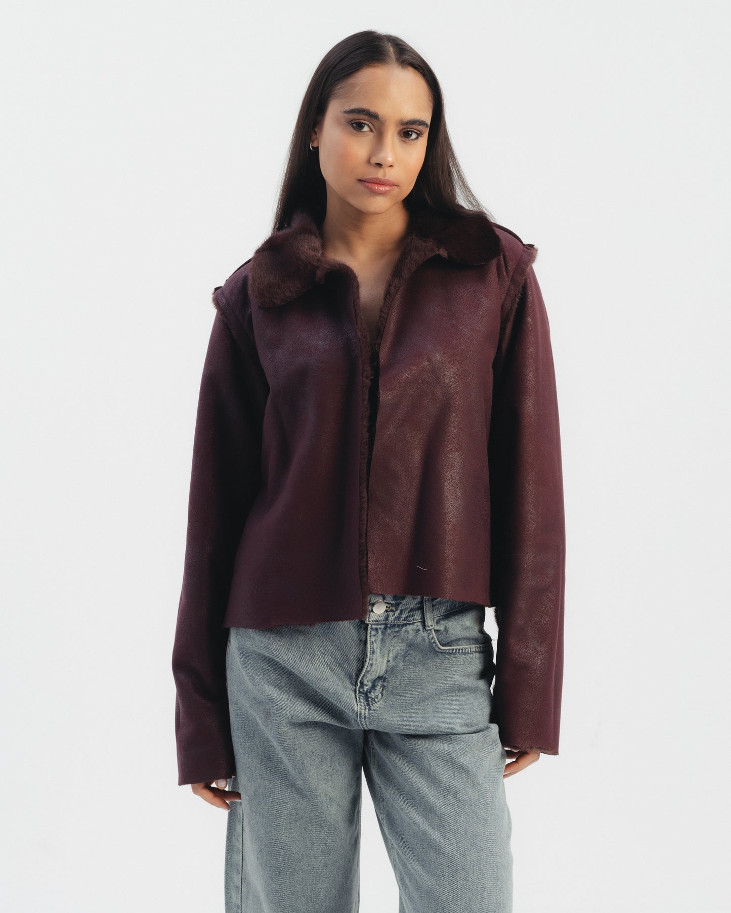 Reversible Double Faced Jacket in Burgandy