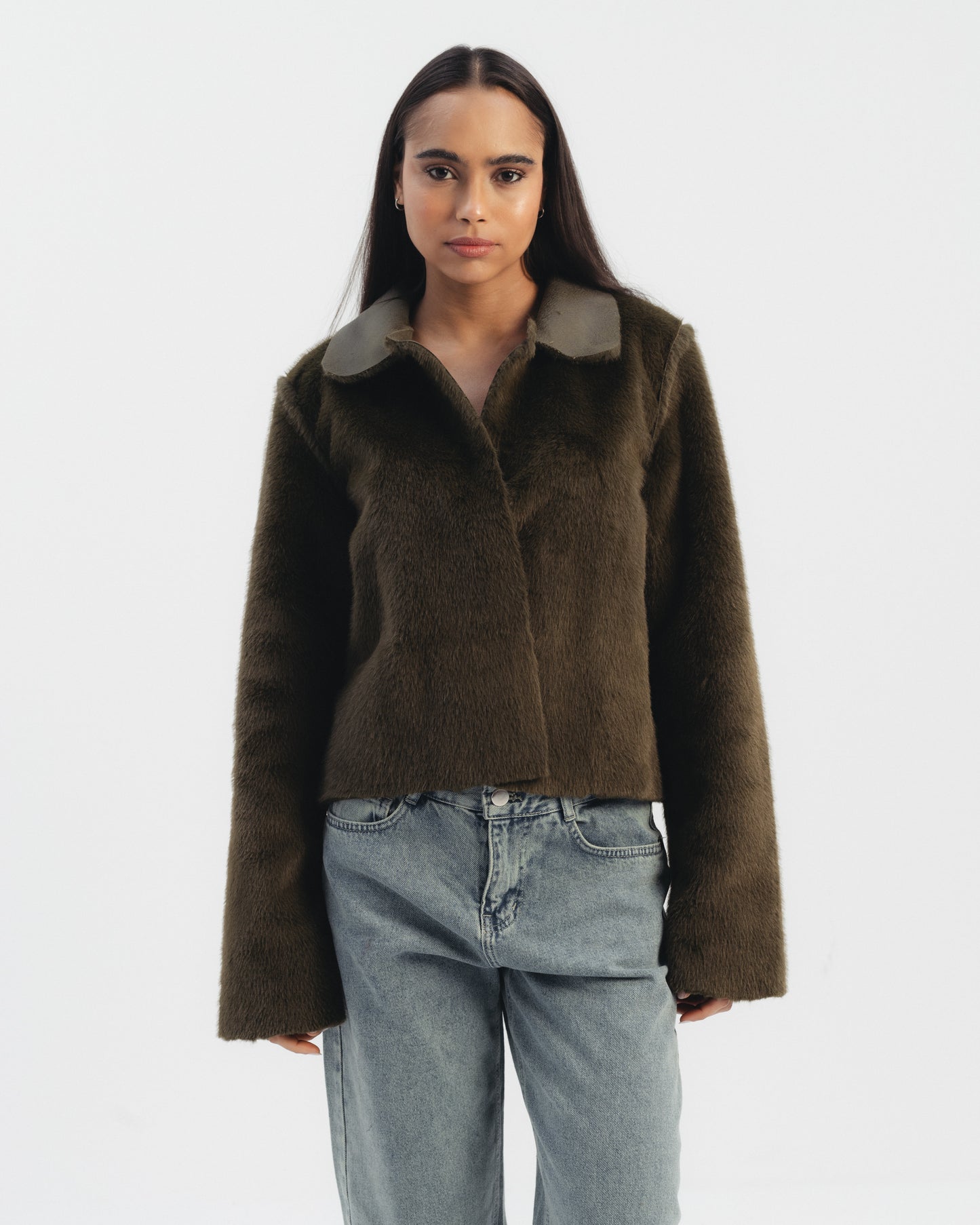 Reversible Double Faced Jacket in Olive