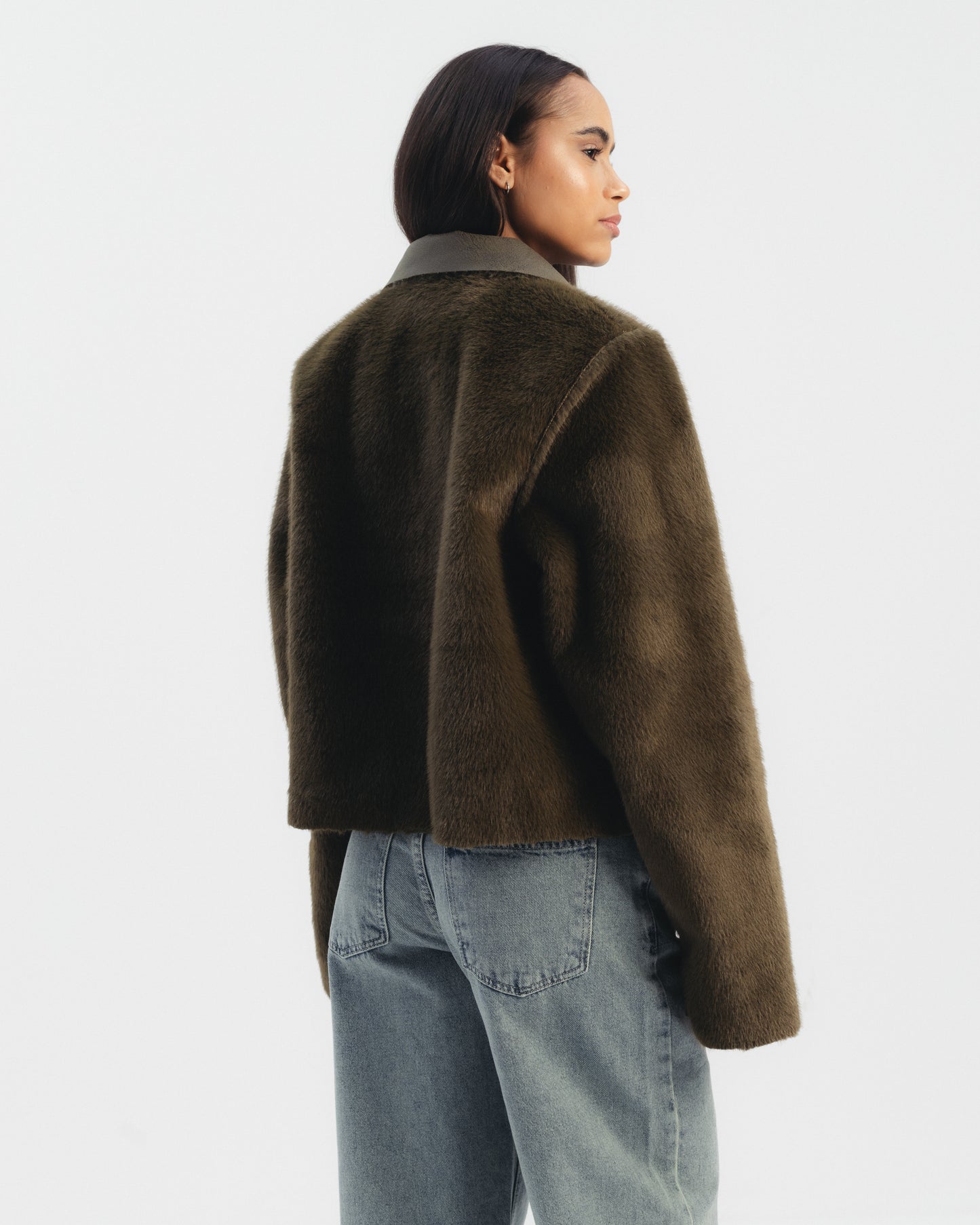 Reversible Double Faced Jacket in Olive