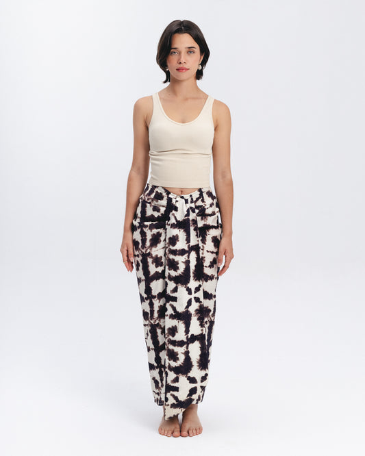 Tie-Dye Linen Maxi Skirt