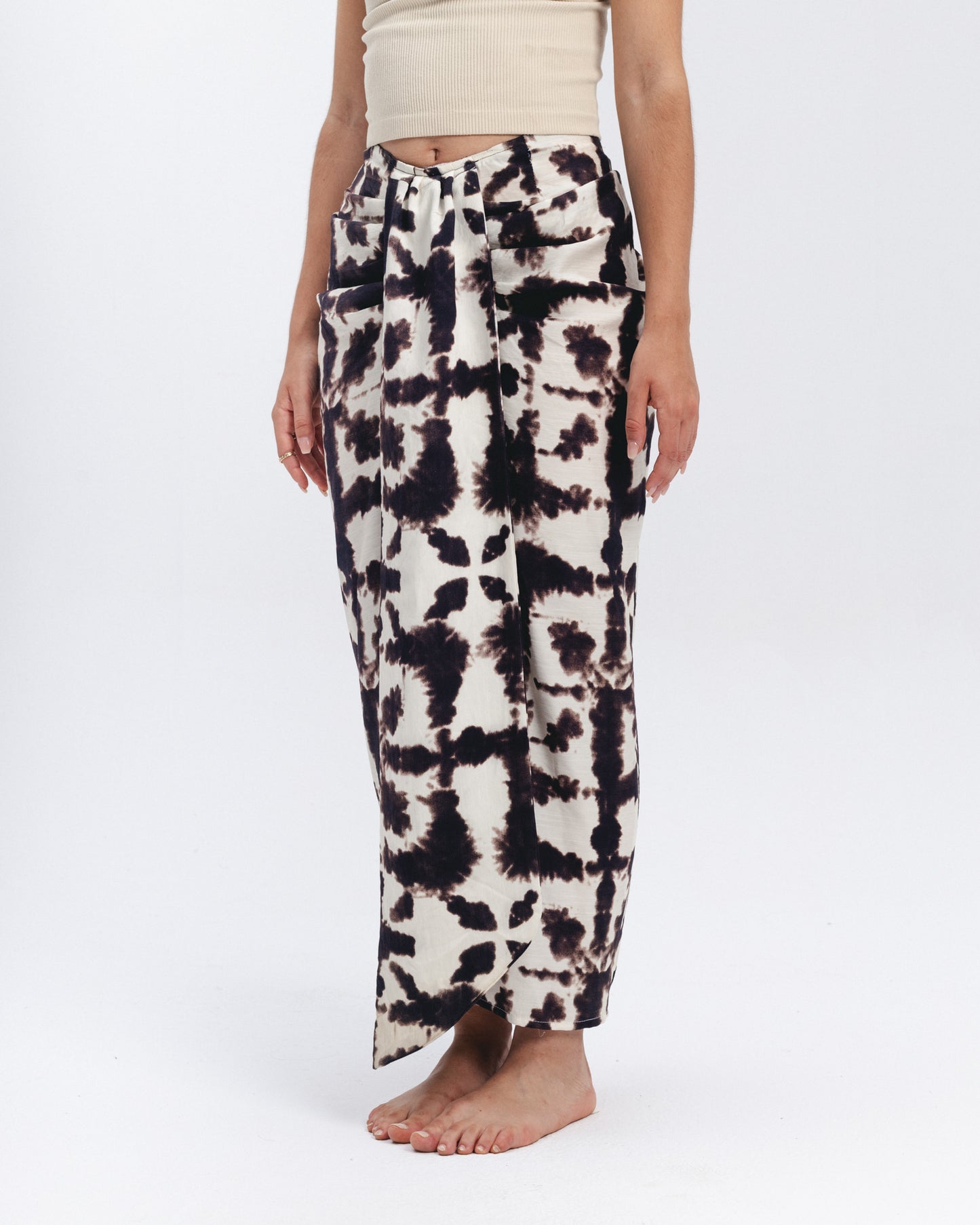 Tie-Dye Linen Maxi Skirt