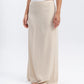 Linen-Blend Maxi Skirt in Beige