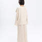 Asymmetric Linen-Blend Top in Beige