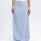 Linen-Blend Maxi Skirt in Baby Blue