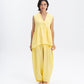 Ballon Linen-Blend Pants in Yellow