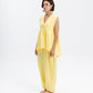 Sleeveless Linen-Blend Top in Yellow