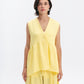 Sleeveless Linen-Blend Top in Yellow