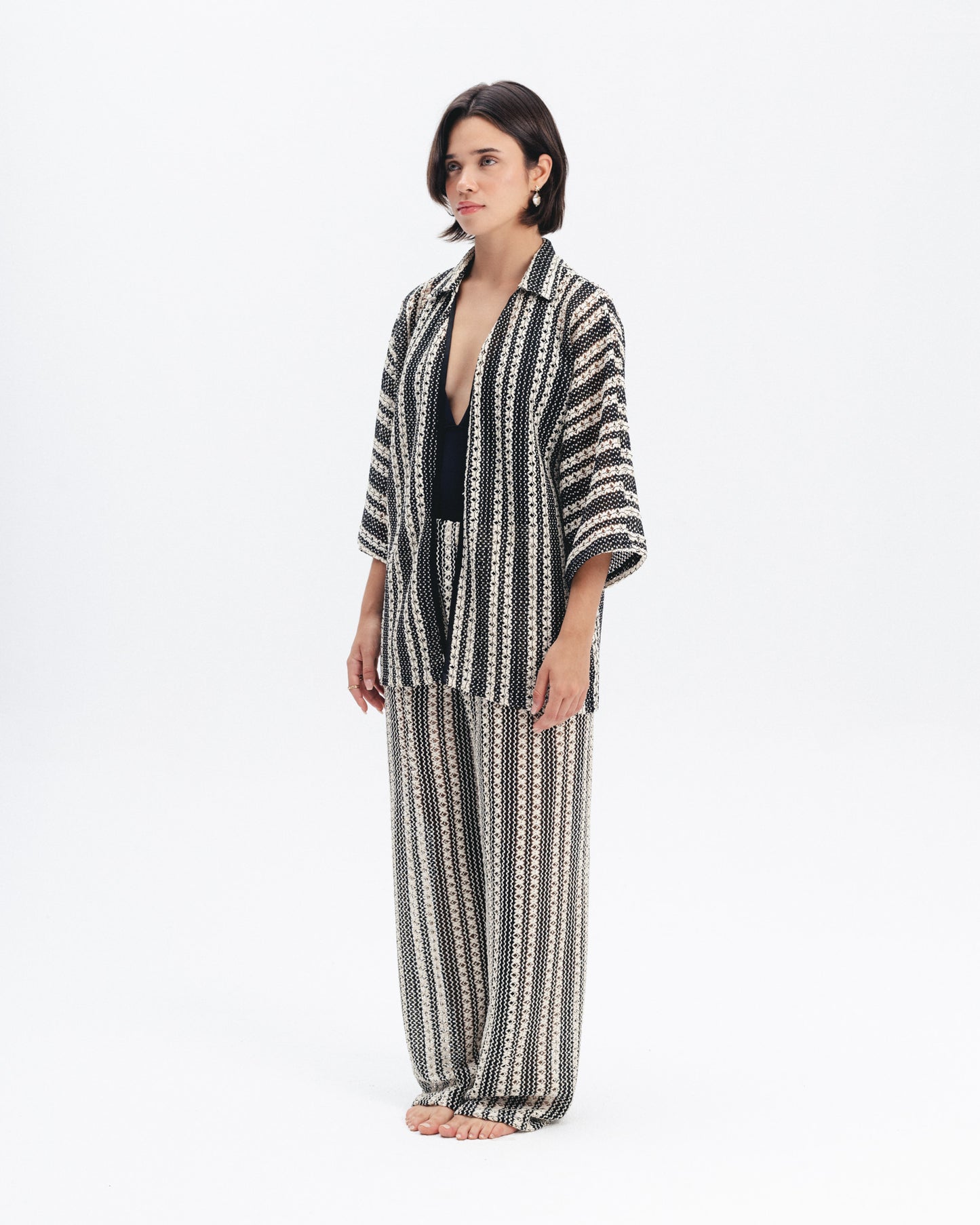 Crochet Striped Shirt