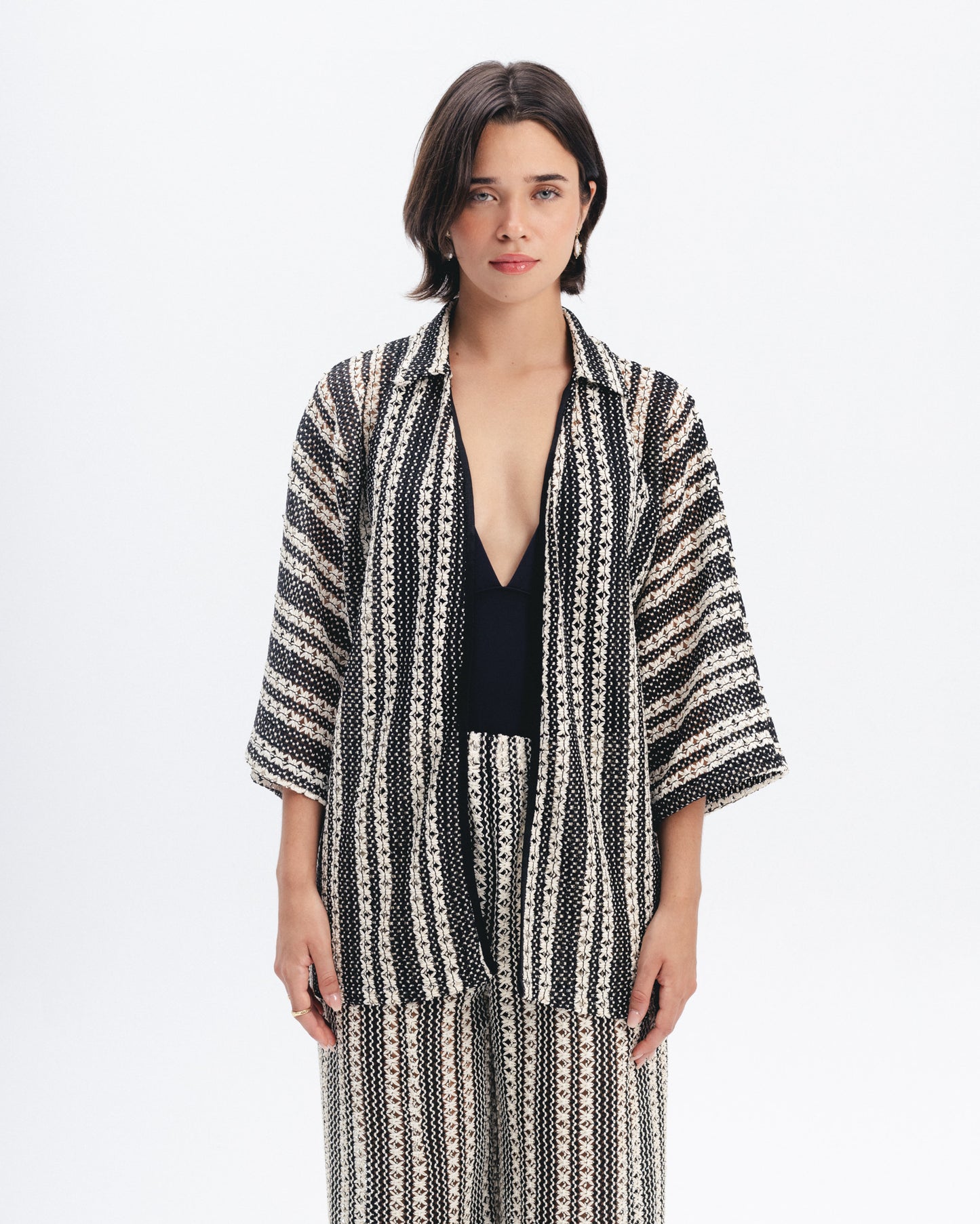 Crochet Striped Shirt