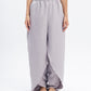 Layered Linen-Blend Pants in Grey