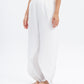 Layered Linen-Blend Pants in White