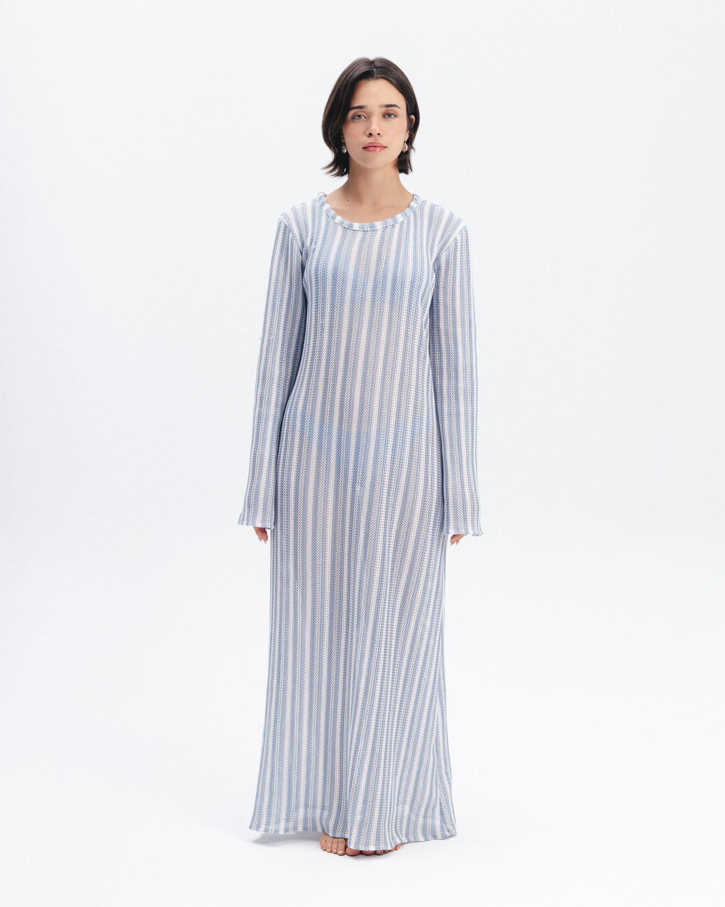 Striped Crochet Maxi Dress