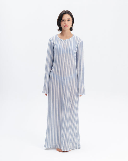 Striped Crochet Maxi Dress