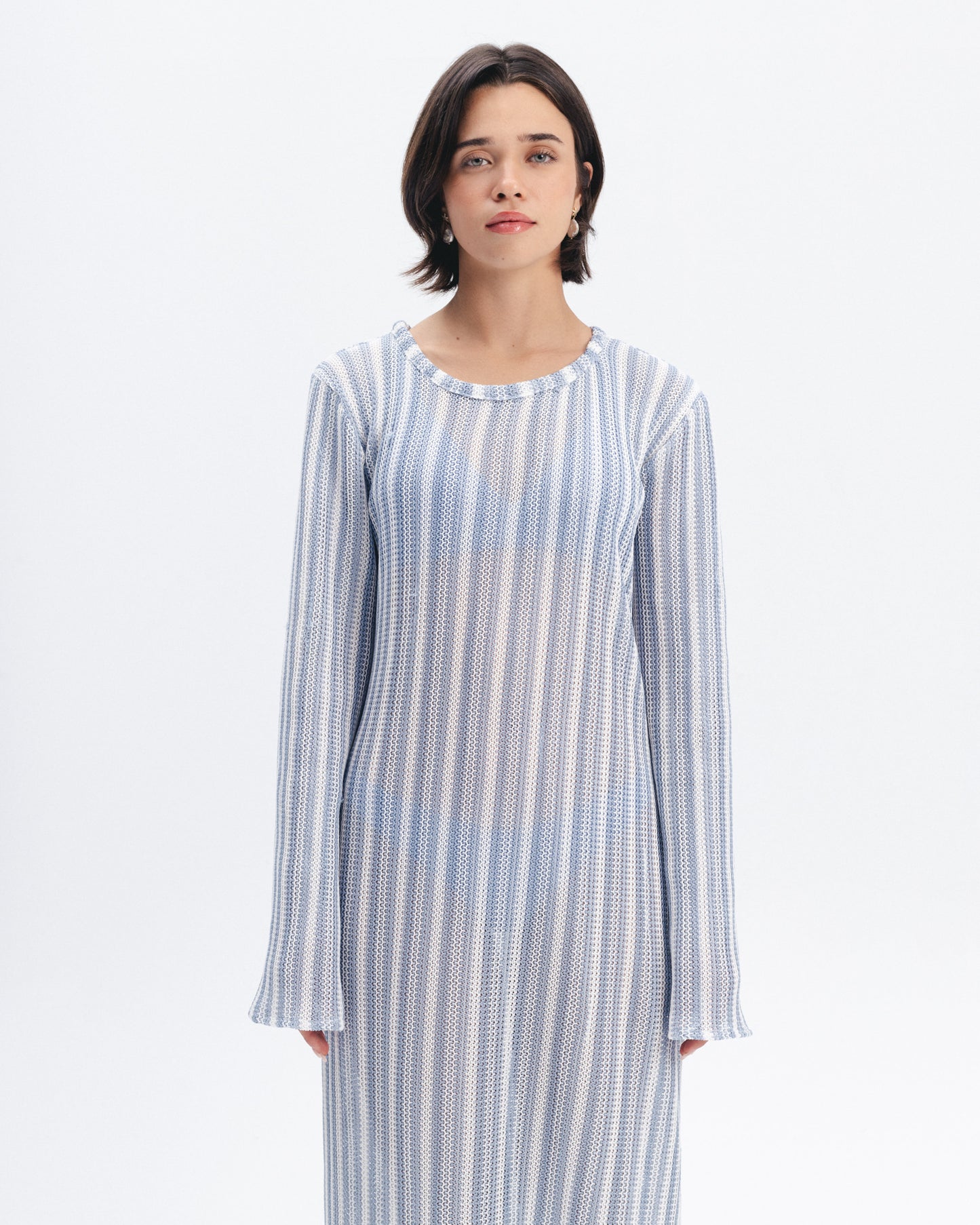 Striped Crochet Maxi Dress