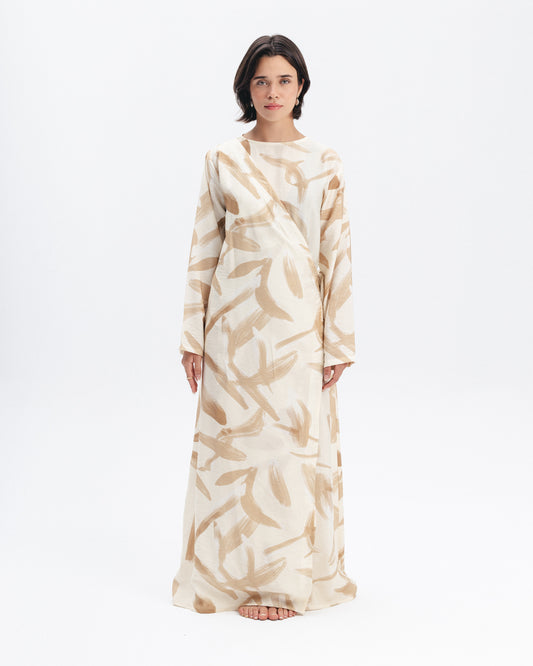 Printed Wrap Maxi Dress