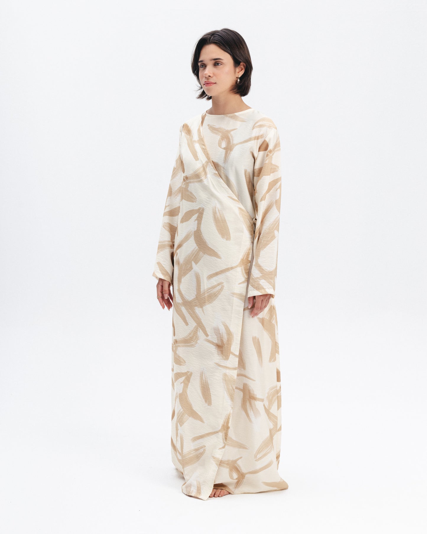 Printed Wrap Maxi Dress