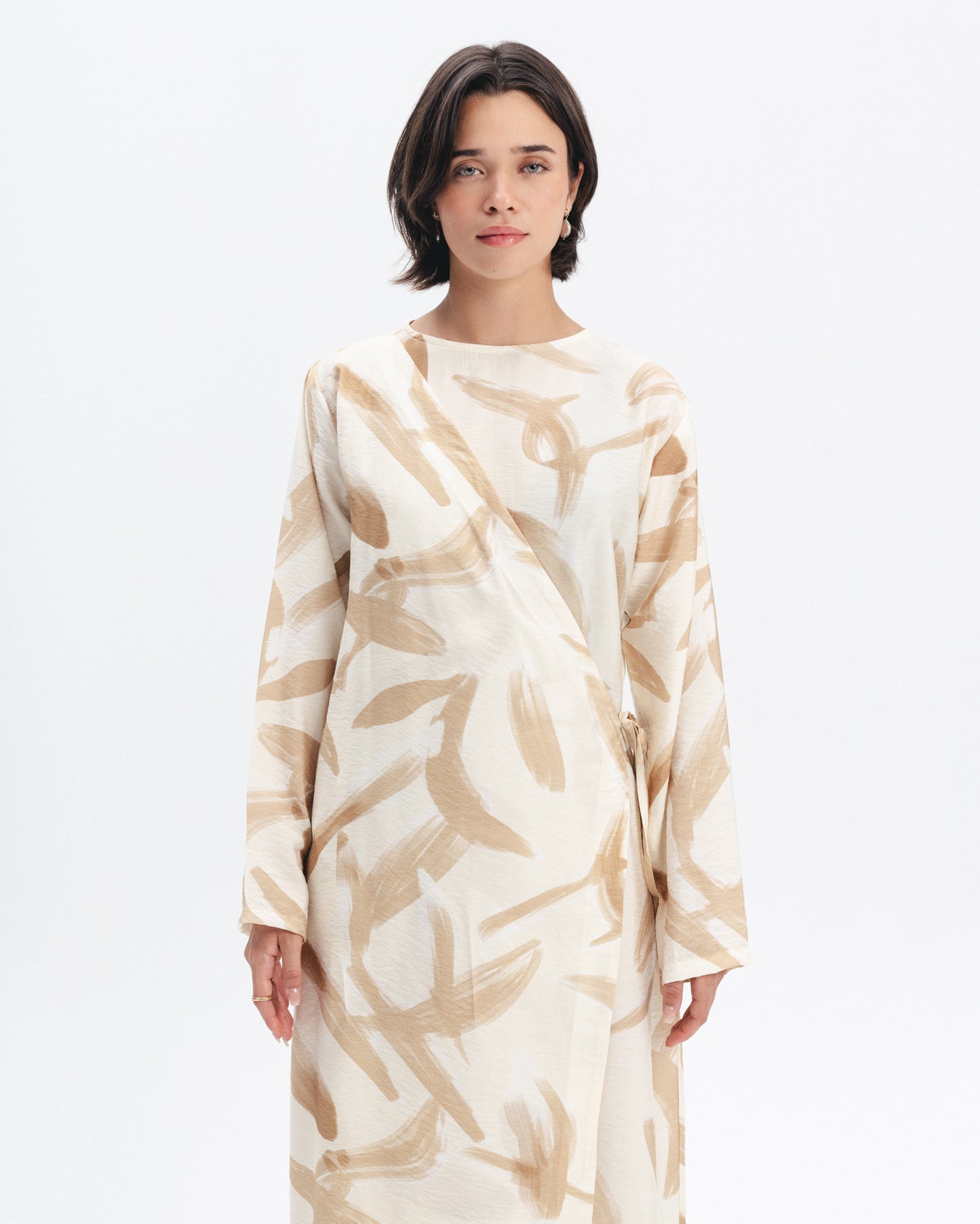 Printed Wrap Maxi Dress