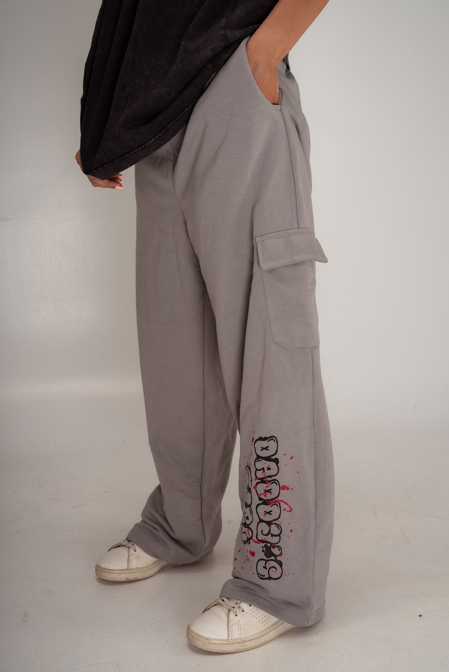 “ Daddy’s Girl” Wide-leg Pants in Grey