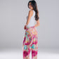 Satin Straight Fit Pants in Color Burst