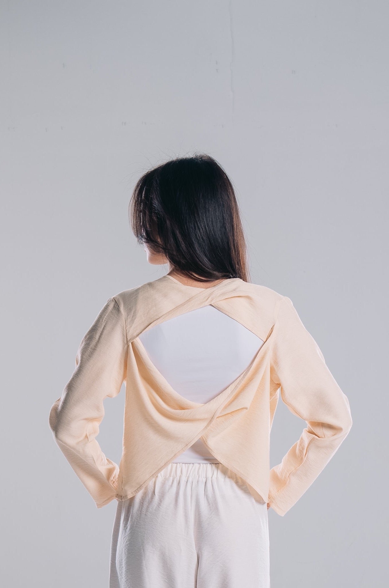 Open-Back Top in beige