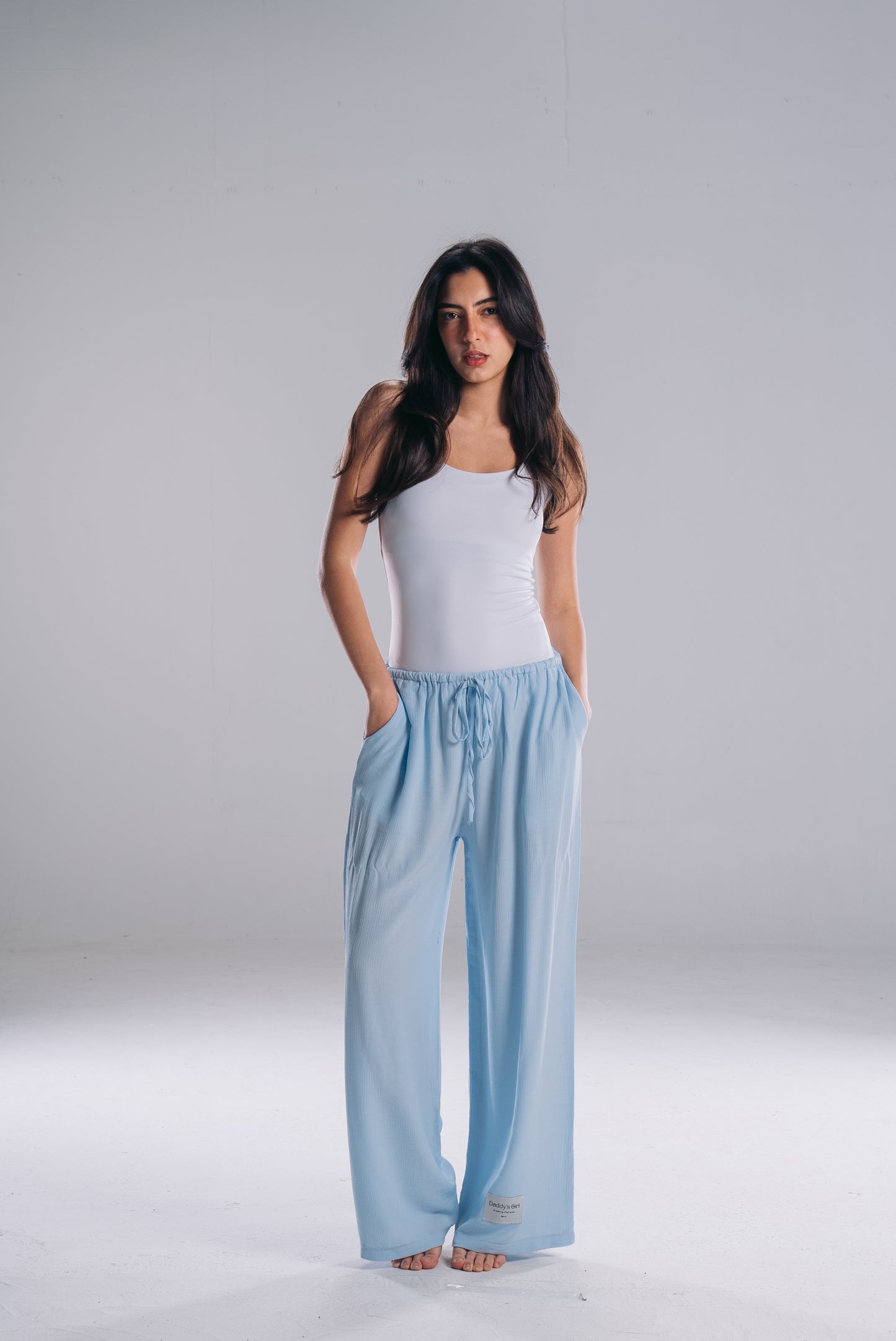 Straight Fit Pants in Baby Blue