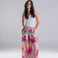 Satin Straight Fit Pants in Color Burst