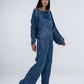 Blue Pleated Pants