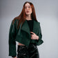 Double-Faced Leather Jacket in Green