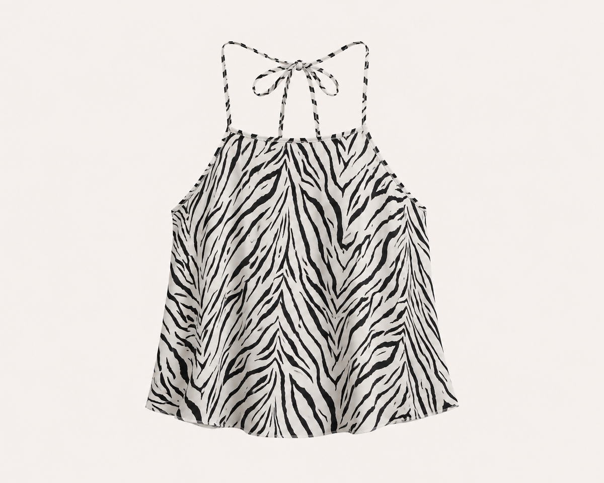 Zebra Print Halter Top