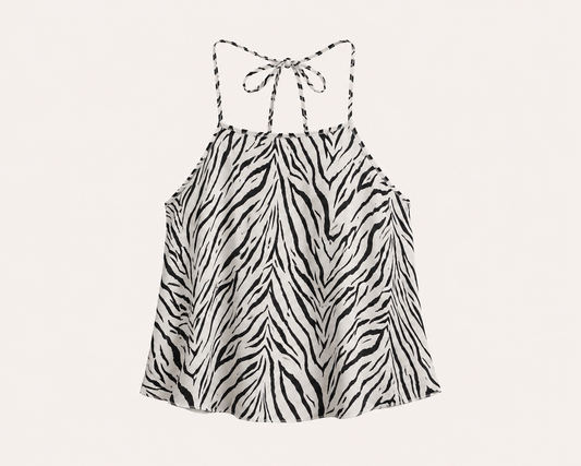 Zebra Print Halter Top