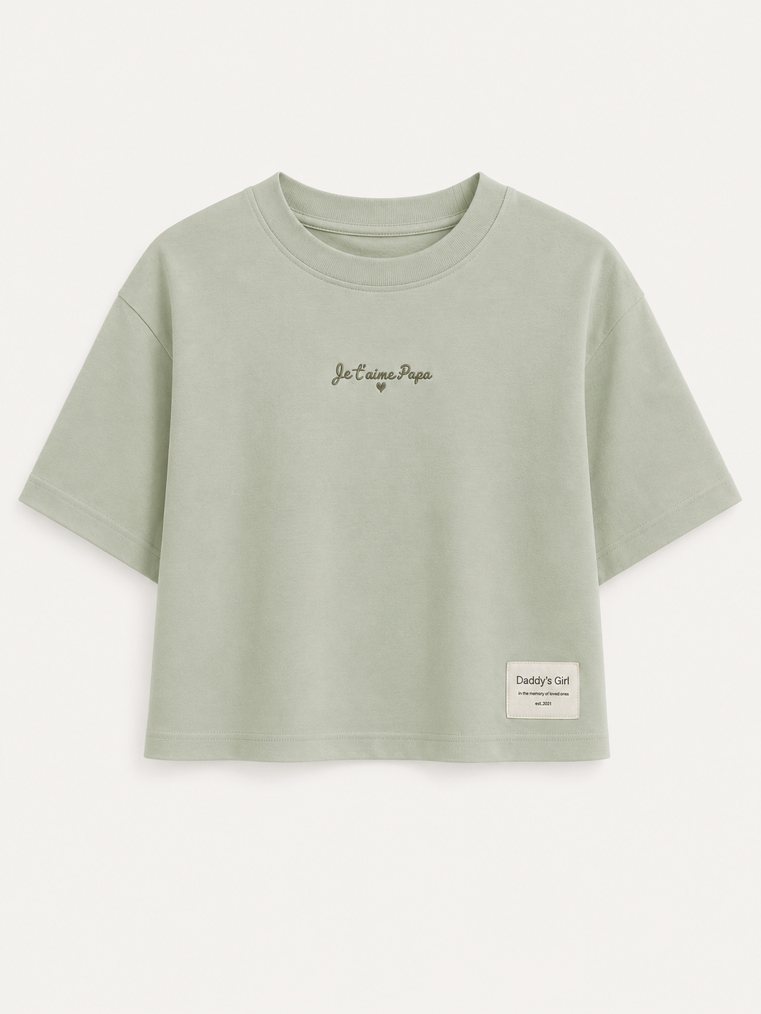je t'aime Papa T-shirt in Sage Green