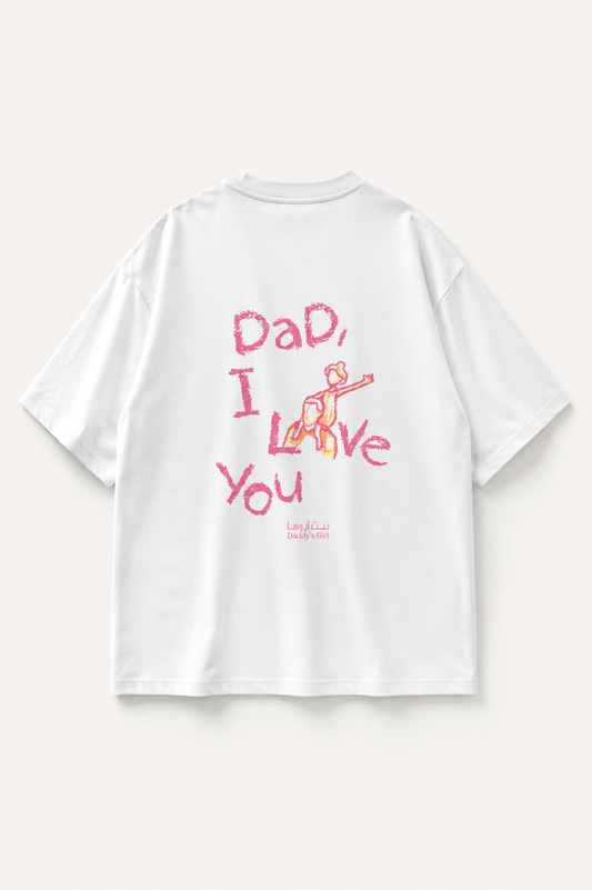 “Dad, I love you” T-shirt in White