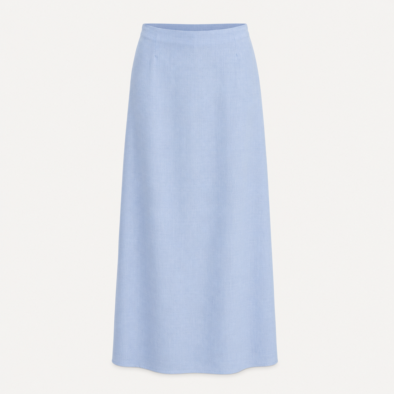 Linen-Blend Maxi Skirt in Baby Blue
