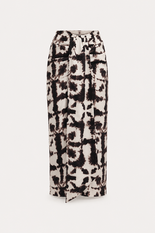 Tie-Dye Linen Maxi Skirt