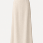 Linen-Blend Maxi Skirt in Beige