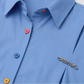 Poplin Shirt with Contrast Buttons in Blue