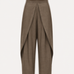 Draped Tailored Trousers in Olive