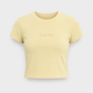 Signature "بنت ابوها" Embroidered Cropped T-Shirt in Yellow
