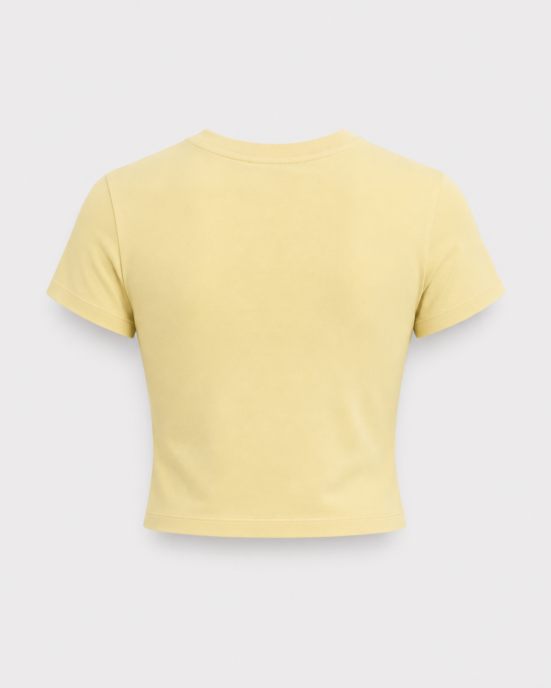 Signature "بنت ابوها" Embroidered Cropped T-Shirt in Yellow