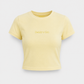 Signature "Daddy's Girl" Embroidered Cropped T-Shirt in Yellow