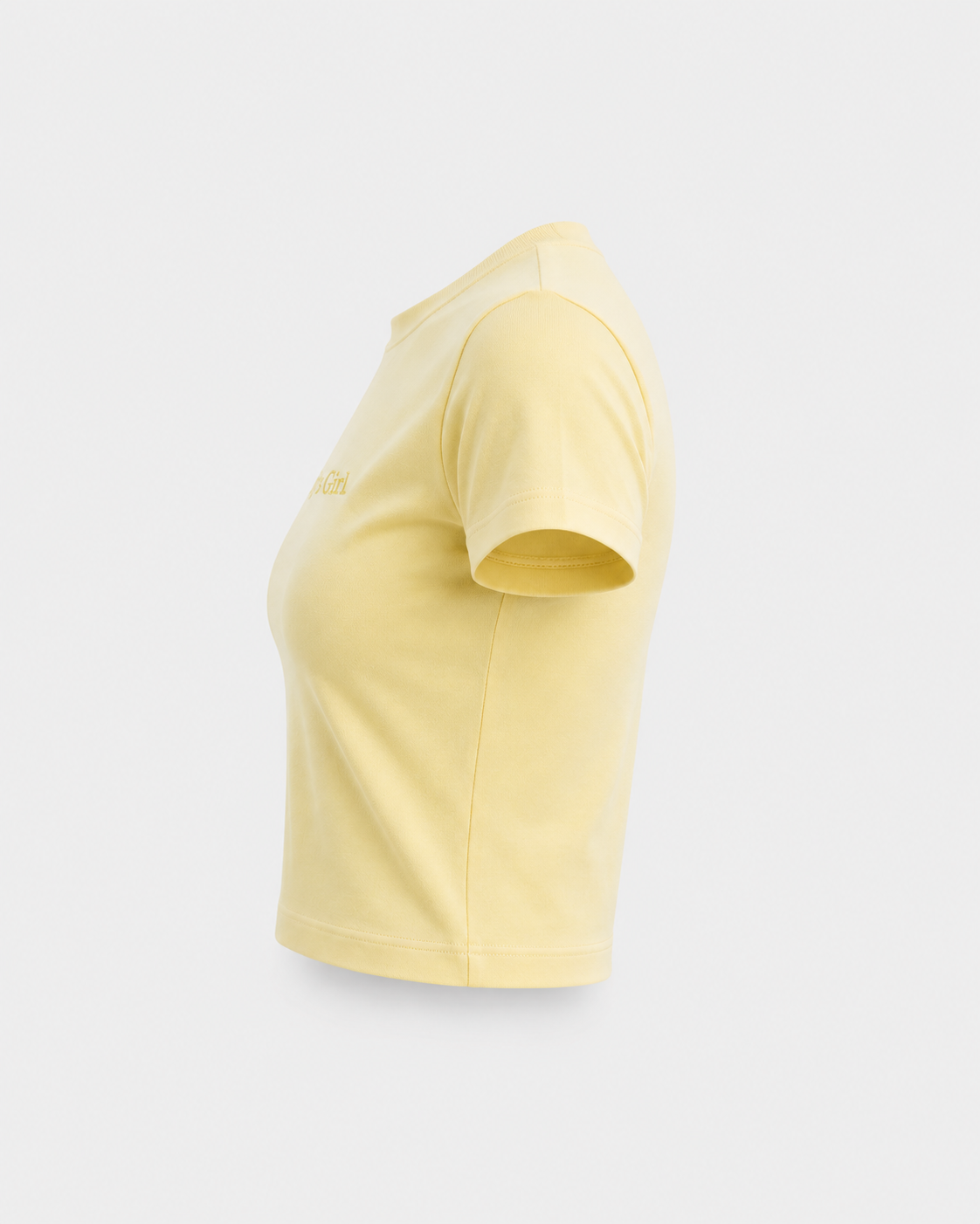 Signature "Daddy's Girl" Embroidered Cropped T-Shirt in Yellow