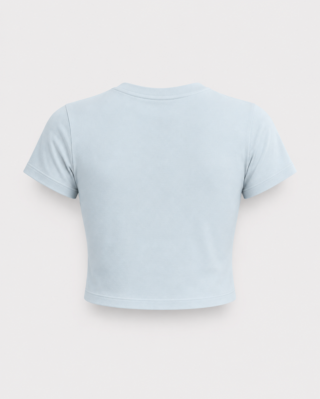 Signature "بنت ابوها" Embroidered Cropped T-Shirt in Blue