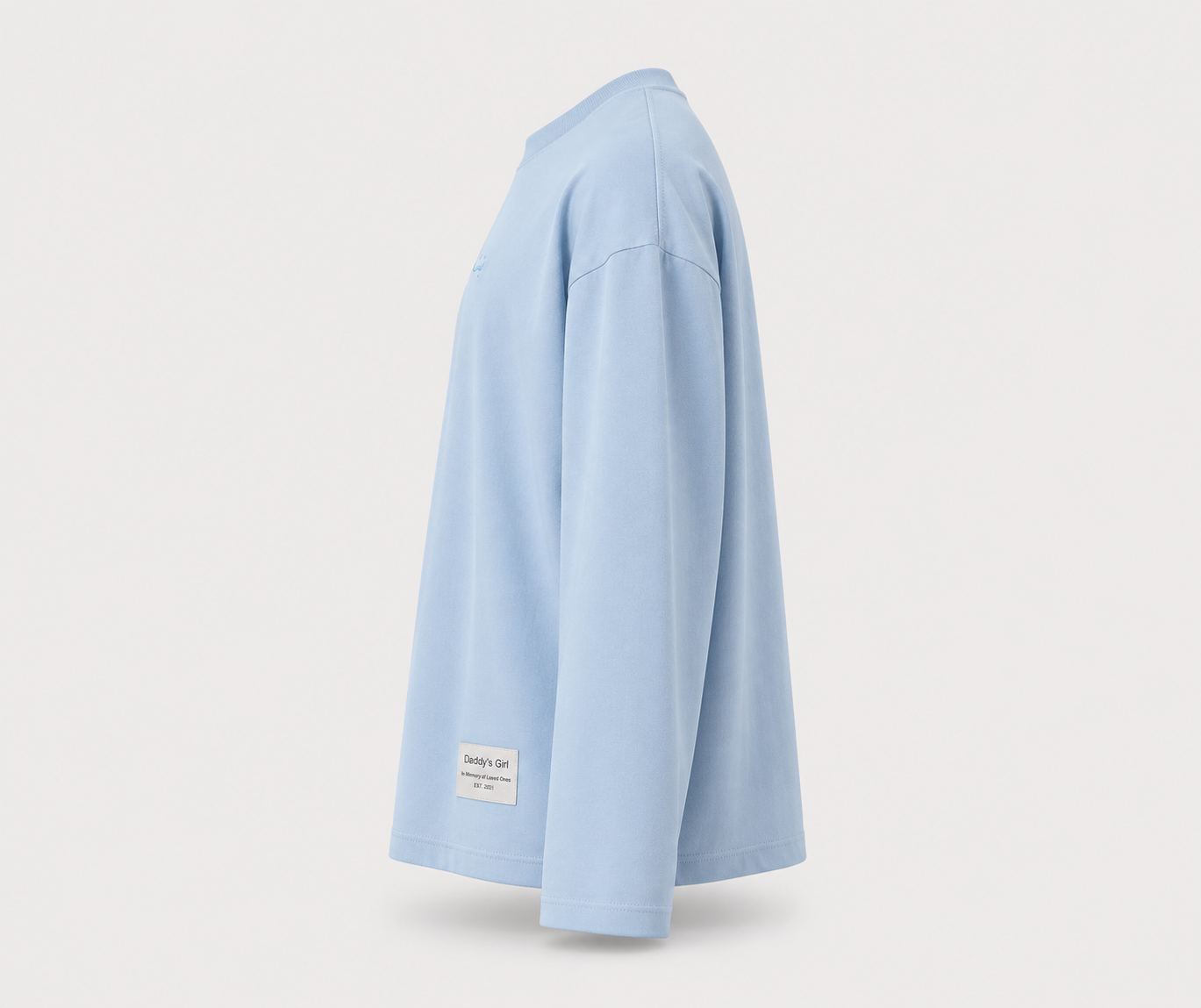 Signature "Bent Abouha" Embroidery Long Sleeve T-shirt in Blue