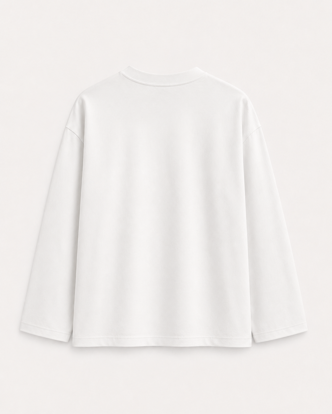 Signature "Bent Abouha" Embriodery Long Sleeve T-shirt in White