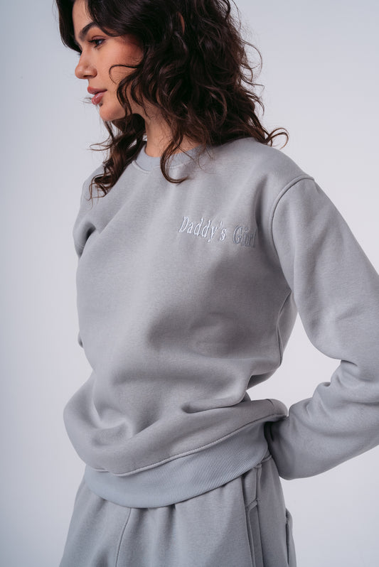 Basic Daddy's Girl Crewneck in Grey