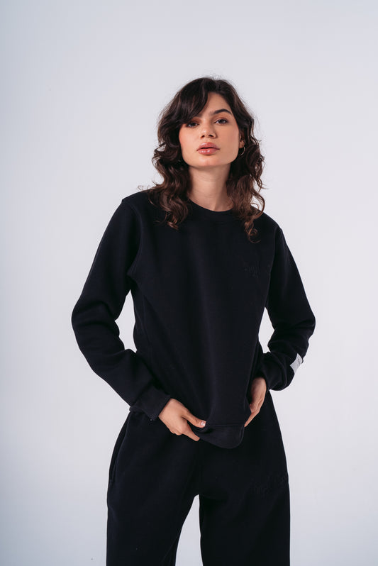 Basic Bent Abouha Crewneck in Black