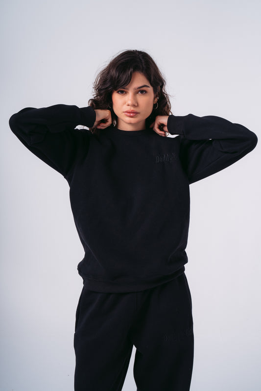 Basic Daddy's Girl Crewneck in Black