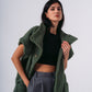 Sleeveless Fur Vest in Dark Green