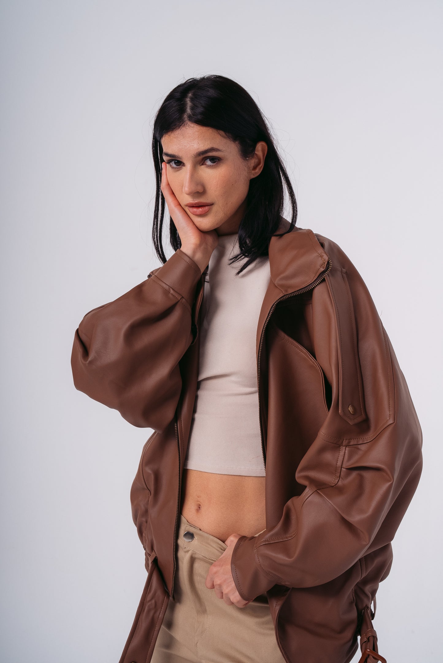 Biker Jacket in Brown