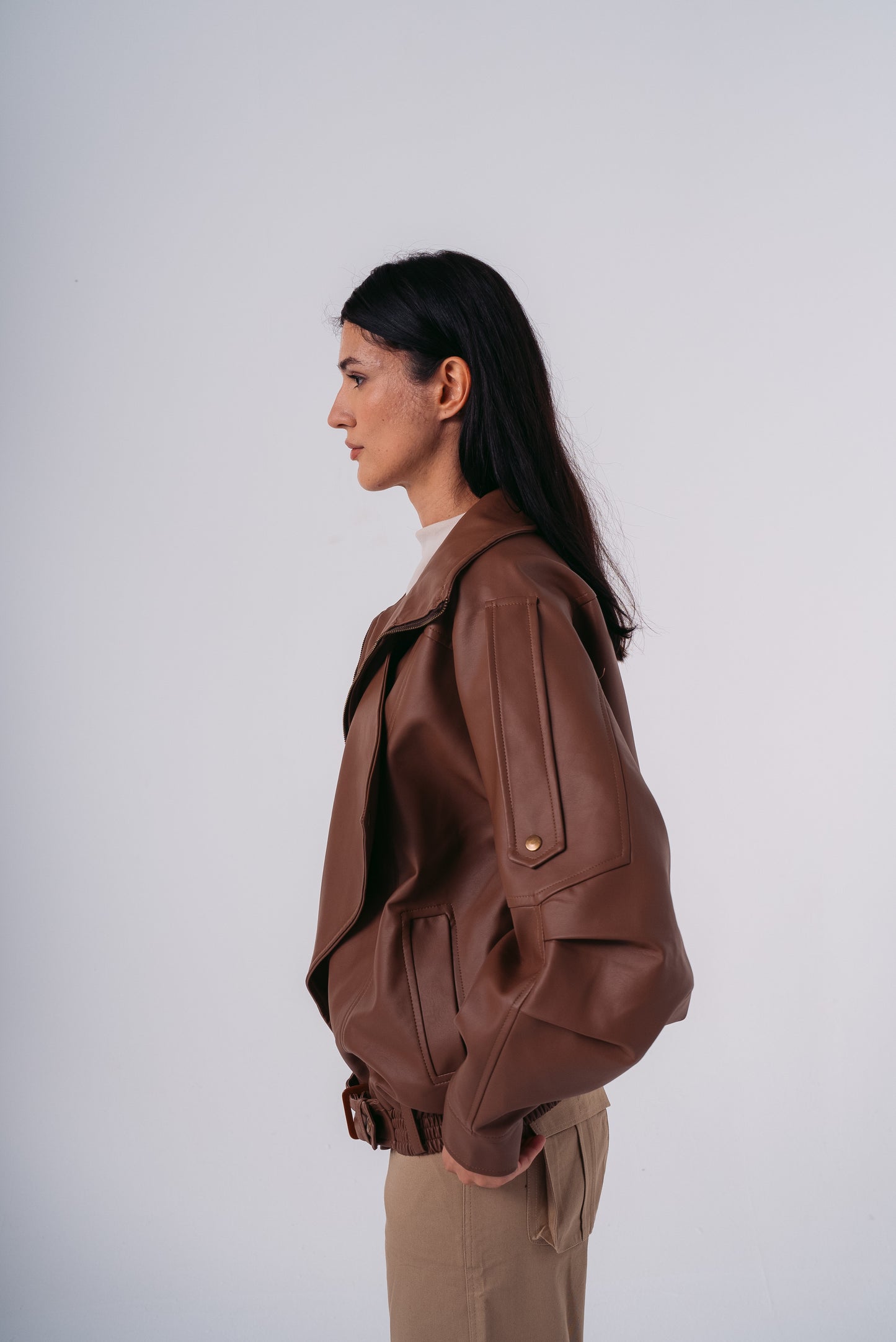 Biker Jacket in Brown